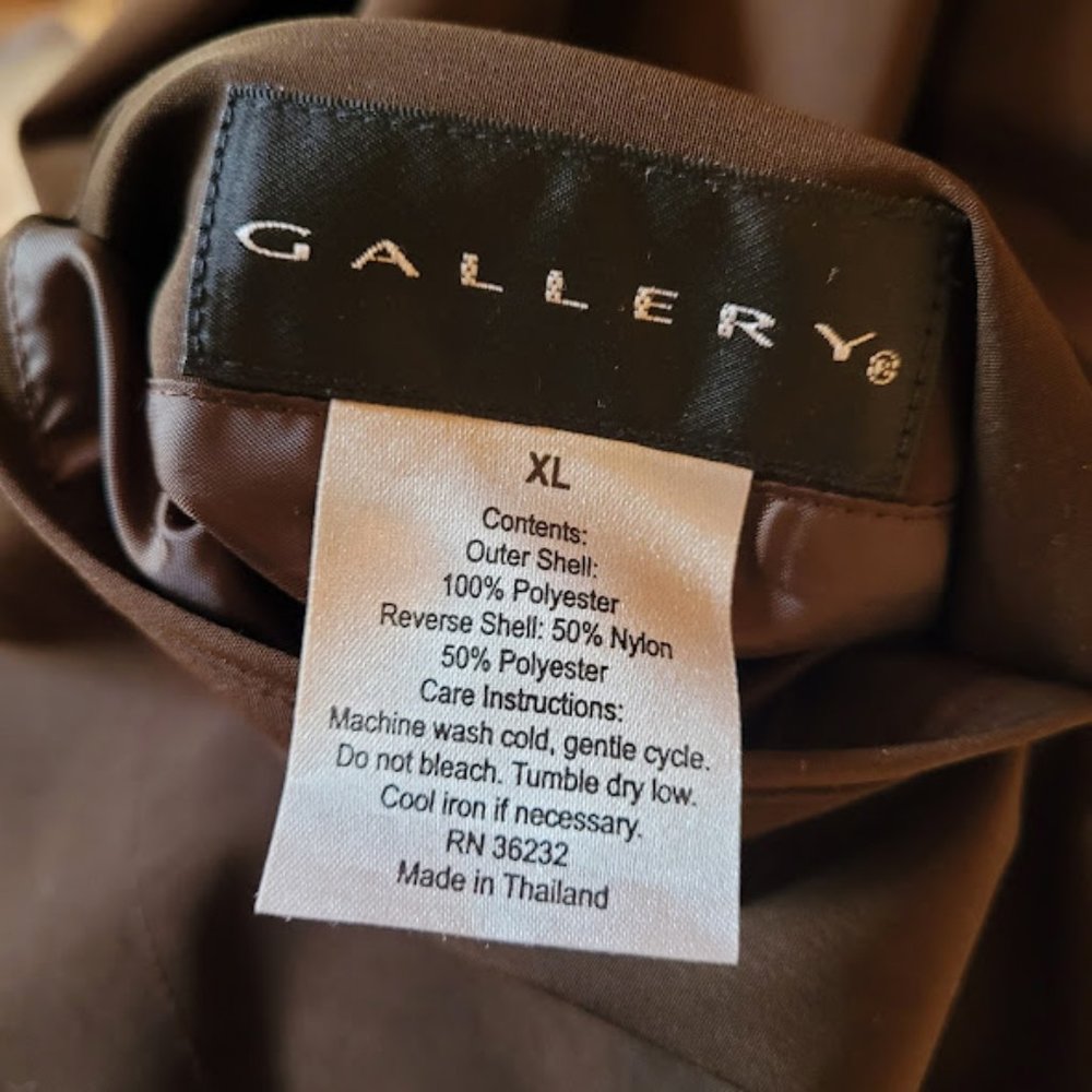 SOLD: Gallery Reversible Rain Jacket Luxurious Soft Pockets Classy Full Zip XL - Picture 4 of 5